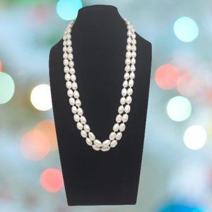 24" White Cultured Freshwater Pearl 2 Strand Necklace-NWOT